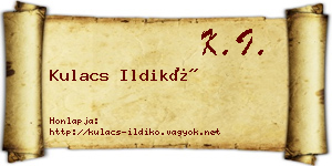 Kulacs Ildikó névjegykártya